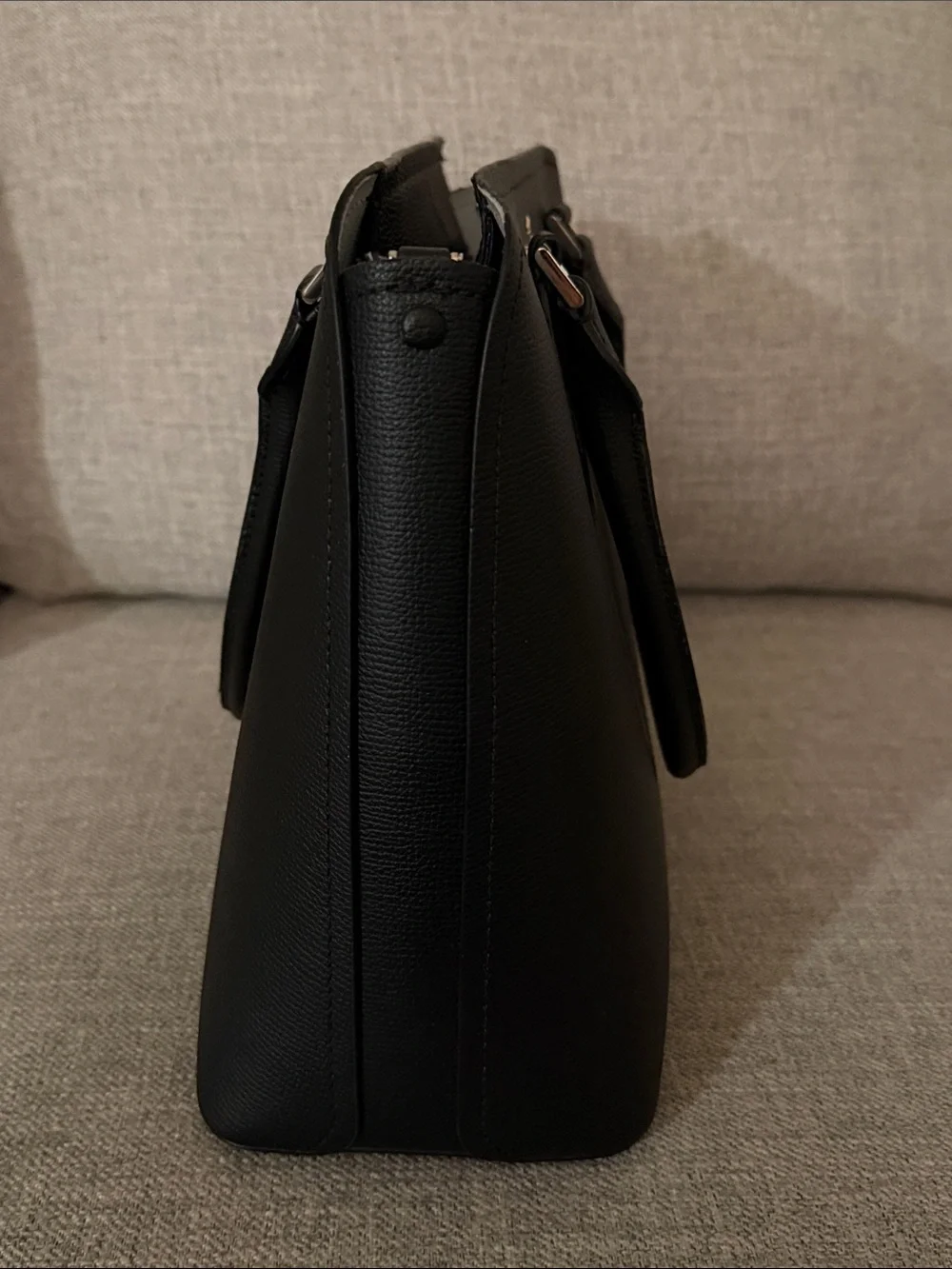 kate spade Darcy small black leather satchel with gold logo